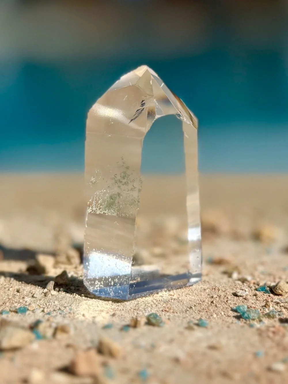 Russian High Polished Clear Quartz Tower Point Crystal